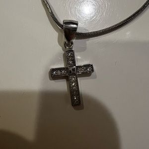 925 pendent cross with cz stones
